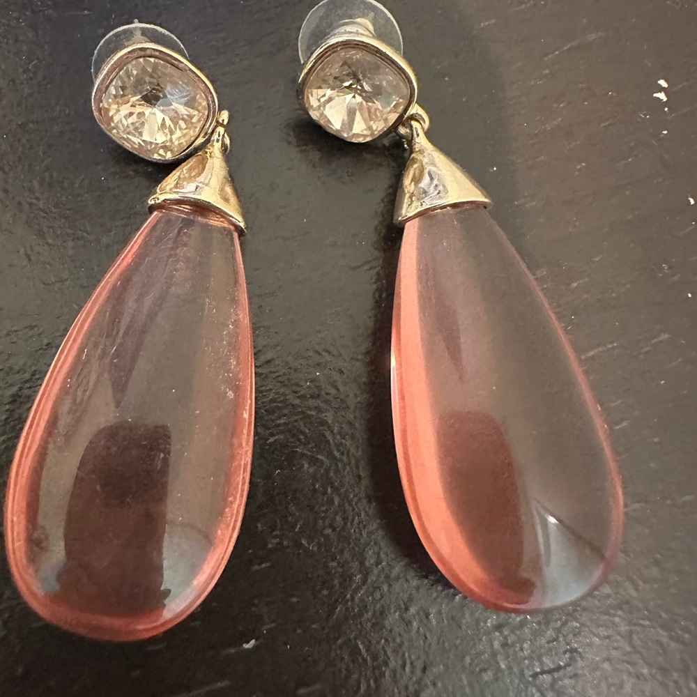 Elegant Pink Teardrop Earrings